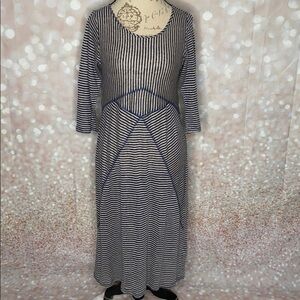 ANTHROPOLOGIE - lil linen blue striped dress